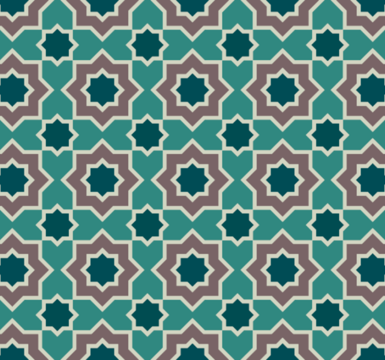 Kitchen wallpaper in turquoise and green shapes - TenStickers