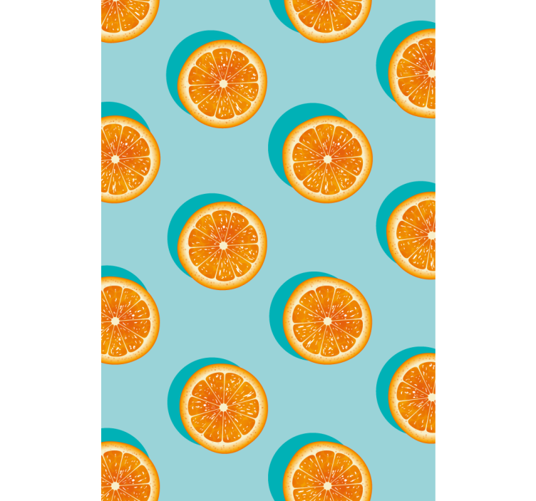 Kitchen wallpaper with citrus slice pattern - TenStickers