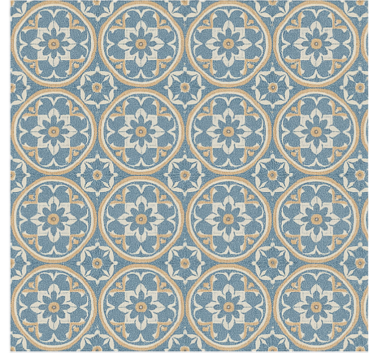Living room wallpaper azulejo style design - TenStickers