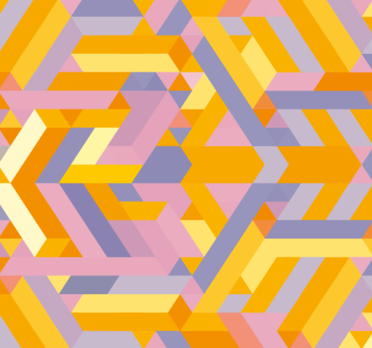Bathroom wallpaper with geometric pattern overlap - TenStickers