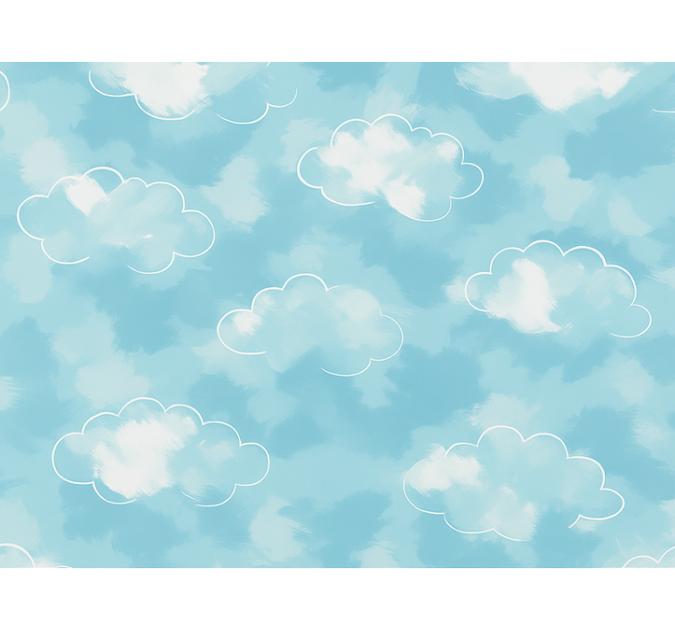 Kids wallpaper soft children's clouds - TenStickers