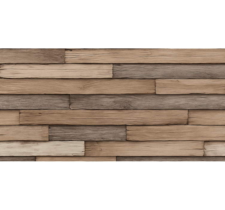Living room wallpaper rustic 3d wood effect - TenStickers