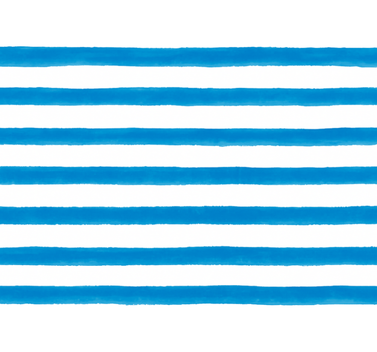 Horizontal striped wallpaper blue watercolor bars - TenStickers