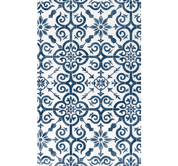 Tile wallpaper blue moroccan tiles - TenStickers