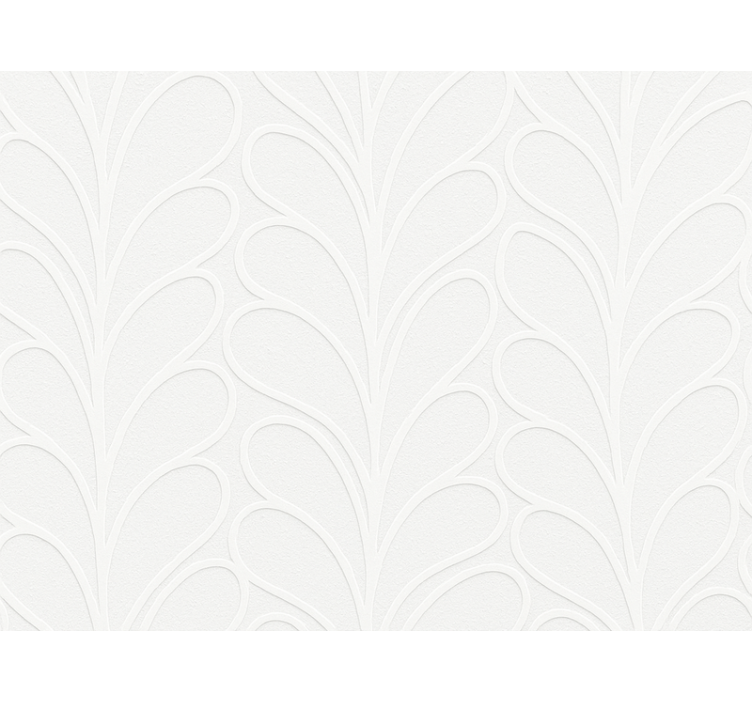 Living room wallpaper 3d white leaf texture - TenStickers