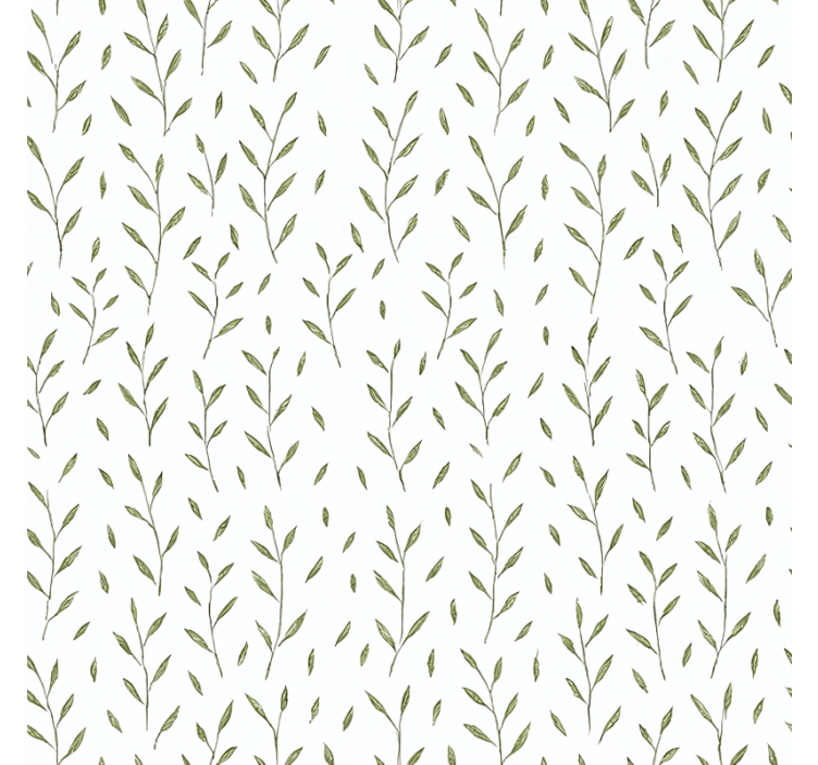 Living room wallpaper small green leaf pattern - TenStickers