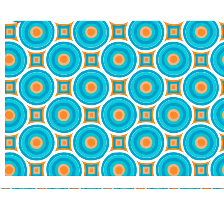 Living room wallpaper abstract blue circular pattern - TenStickers