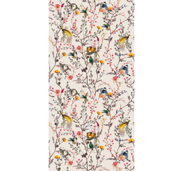 Flower wallpaper naturalistic floral design - TenStickers