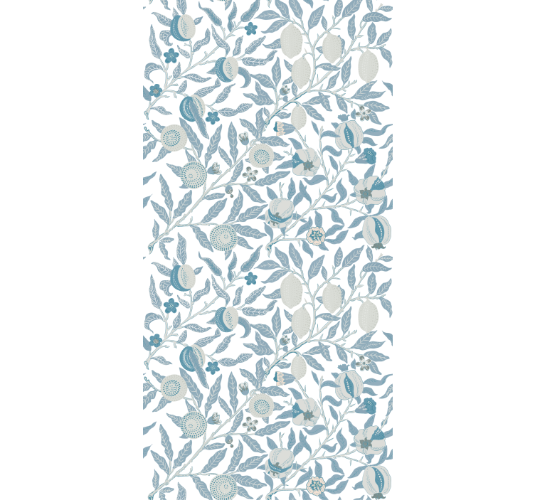 Flower wallpaper with blue victorian flowers - TenStickers