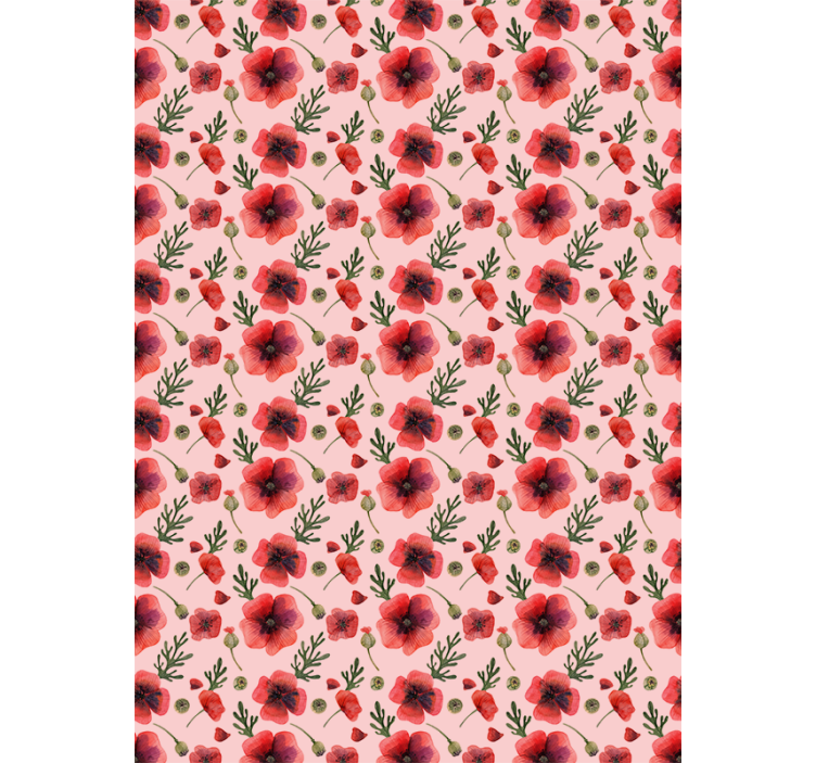 Flower wallpaper watercolour poppies - TenStickers