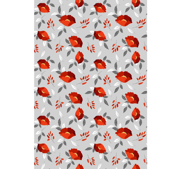 Flower wallpaper floating red poppies - TenStickers