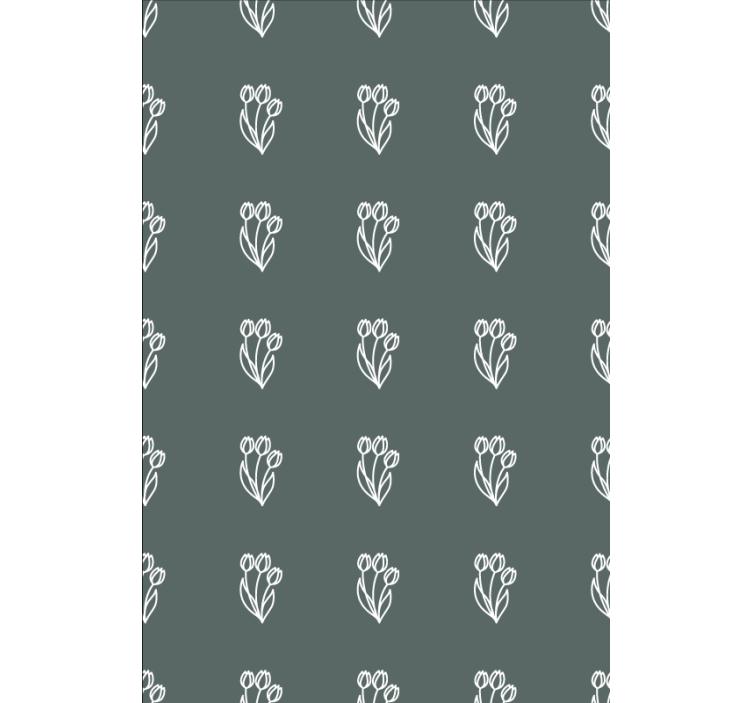 Flower wallpaper with a cute tulip design - TenStickers