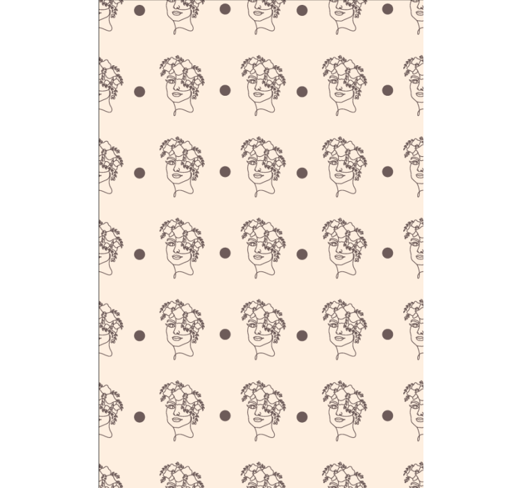 Flower wallpaper silhouette of a cute woman floral - TenStickers