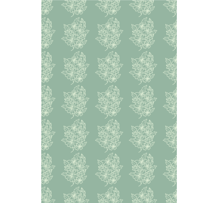 Flower wallpaper in green minimalist style - TenStickers