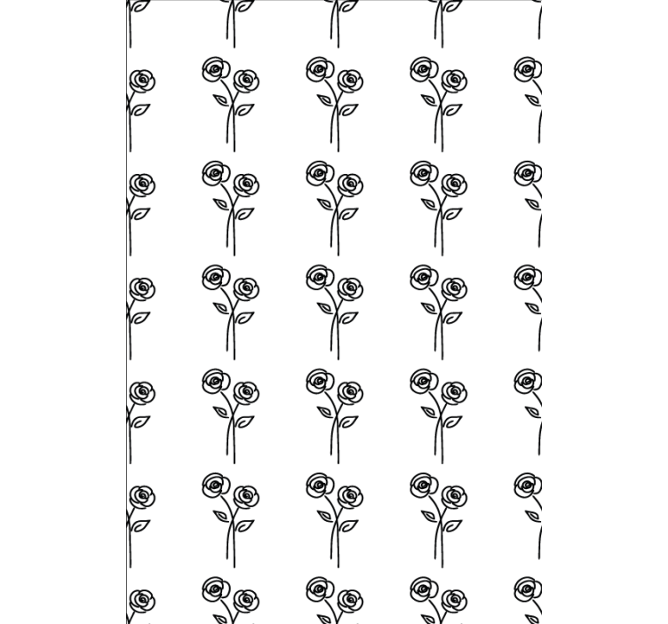 Floral ornament wallpaper pair of roses minimalist design - TenStickers