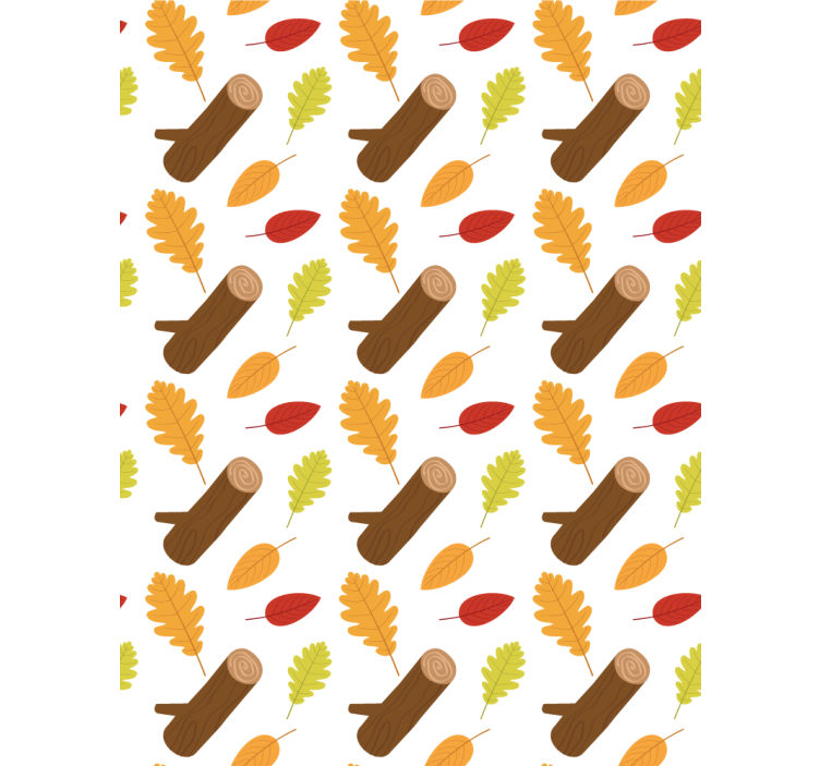 Floral ornament wallpaper with multicolored trees - TenStickers