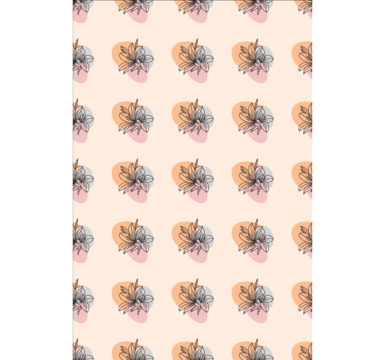 Floral ornament wallpaper cute pair of flowers design - TenStickers