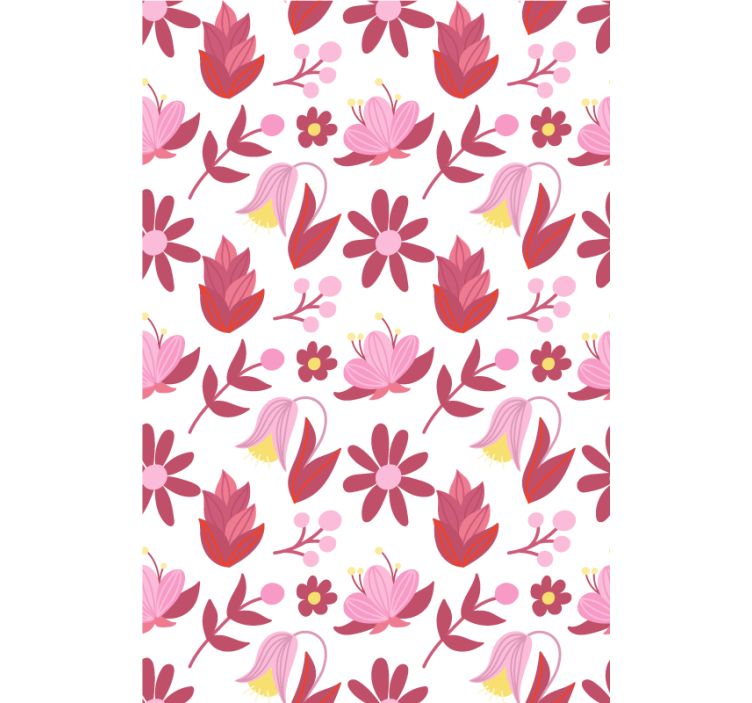 Floral ornament wallpaper inspired by polish folk art - TenStickers