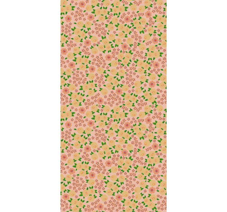 Floral ornament wallpaper in peach tones - TenStickers