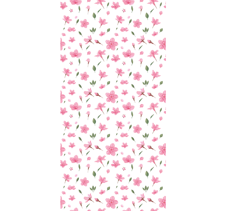 Floral ornament wallpaper watercolor pastel pink blooms - TenStickers