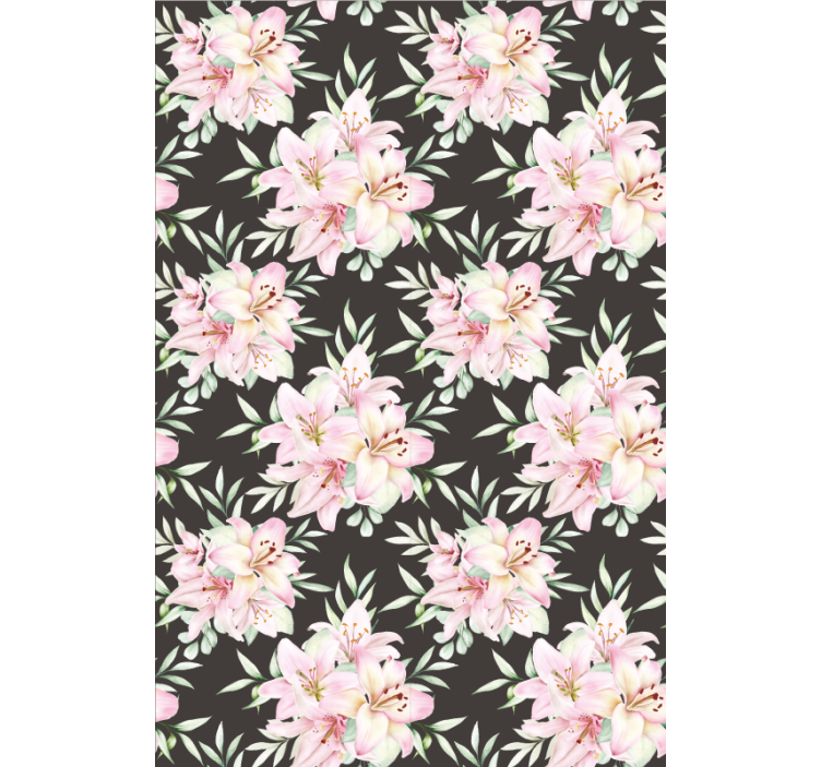 Floral ornament wallpaper watercolor lilies design - TenStickers