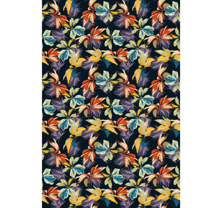 Floral ornament wallpaper tiger lily floral design - TenStickers