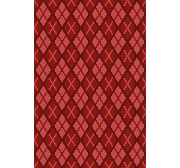 Master bedroom wallpaper in red geometric diamonds - TenStickers