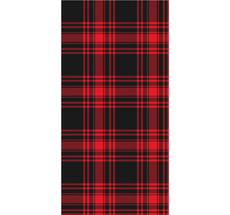 Master bedroom wallpaper tartan design - TenStickers
