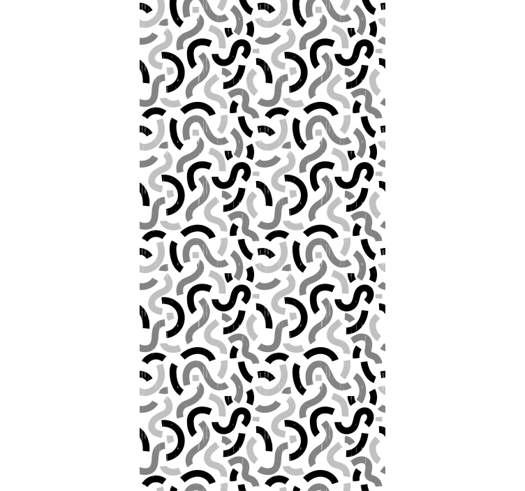 Master bedroom wallpaper black and white shapes design - TenStickers