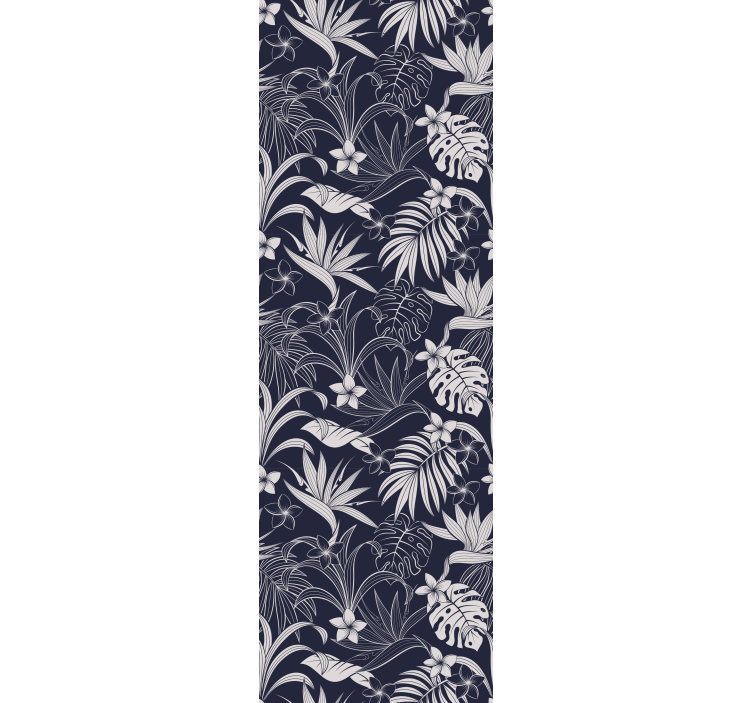 Bedroom wallpaper gray tropical hamptons design - TenStickers