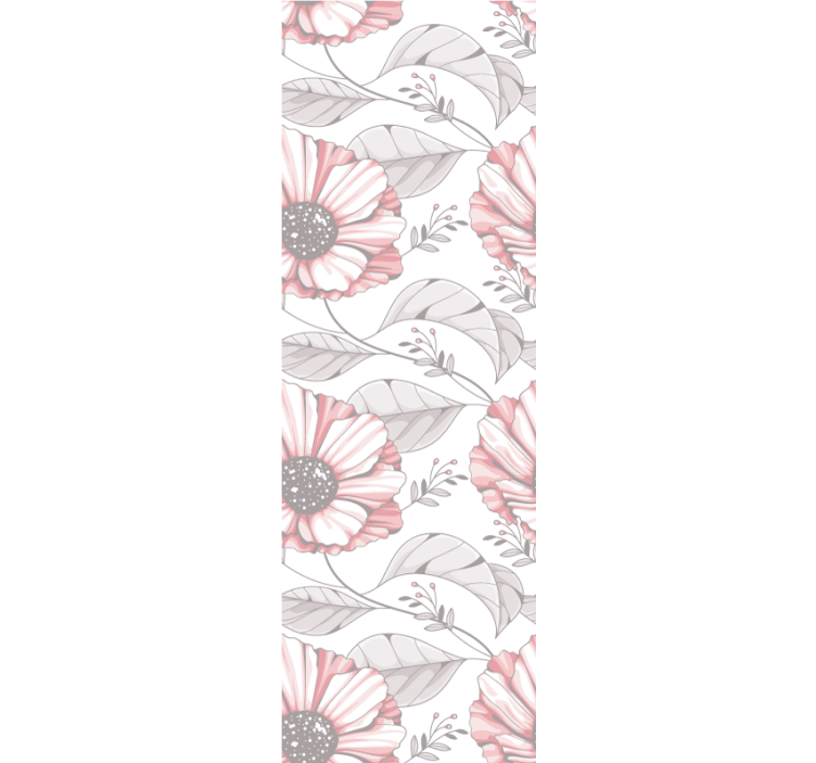 Bedroom wallpaper elegant pink magnolia design - TenStickers