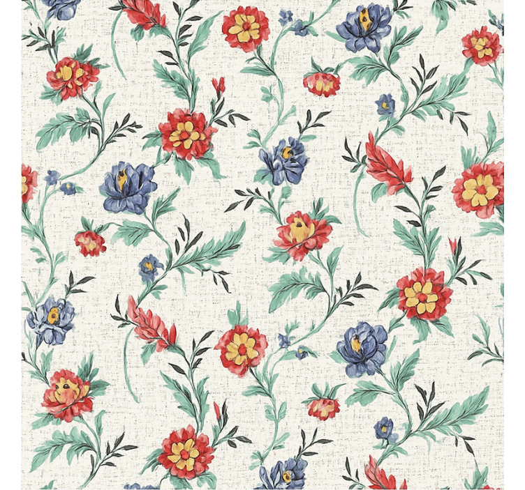 Bedroom wallpaper retro floral design - TenStickers