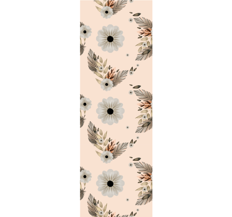 Bedroom wallpaper pink and black pastel flower pattern - TenStickers