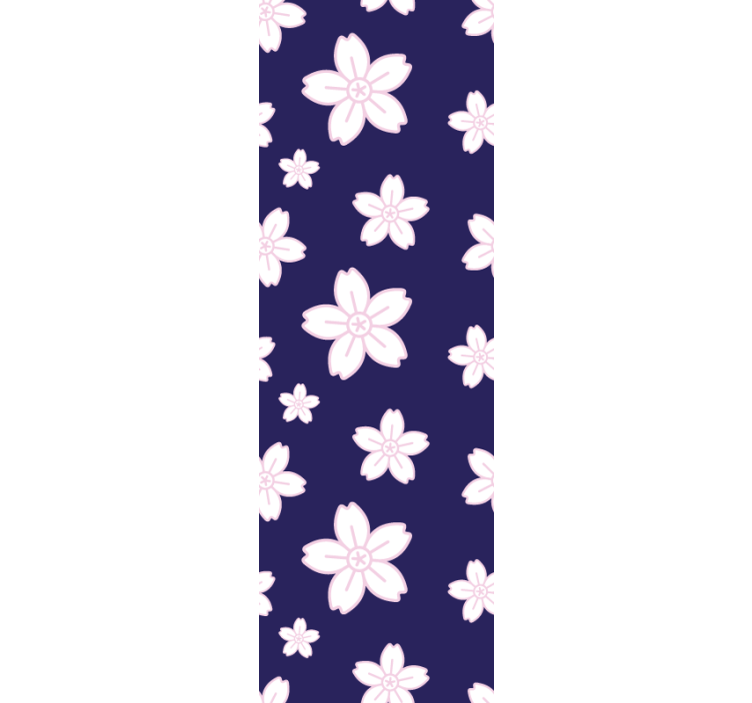 Bedroom wallpaper vintage plum blossom blue background - TenStickers