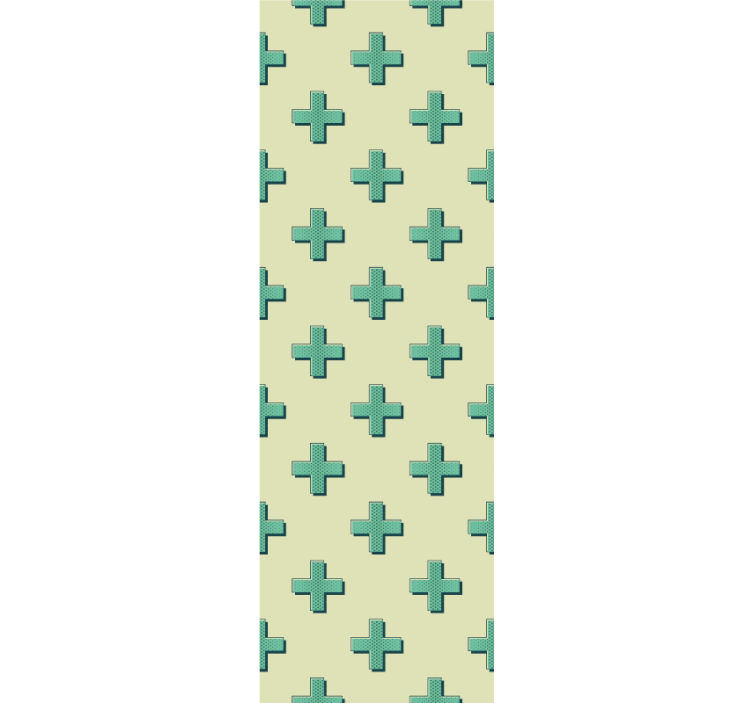 Bedroom wallpaper with colorful crosses - TenStickers