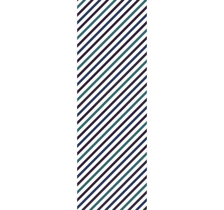 Bedroom wallpaper in blue diagonal stripes - TenStickers