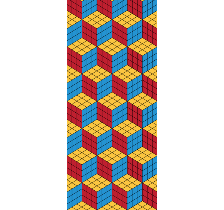 Bedroom wallpaper rubik's cube original design - TenStickers