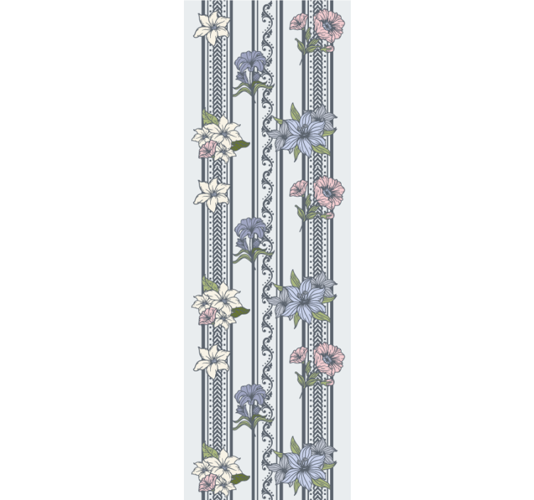 Bedroom wallpaper floral vintage stripe design - TenStickers