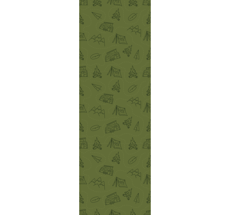 Bedroom wallpaper campanian mountains on green - TenStickers