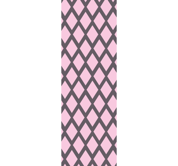 Bedroom wallpaper in pink and gray rhombuses - TenStickers