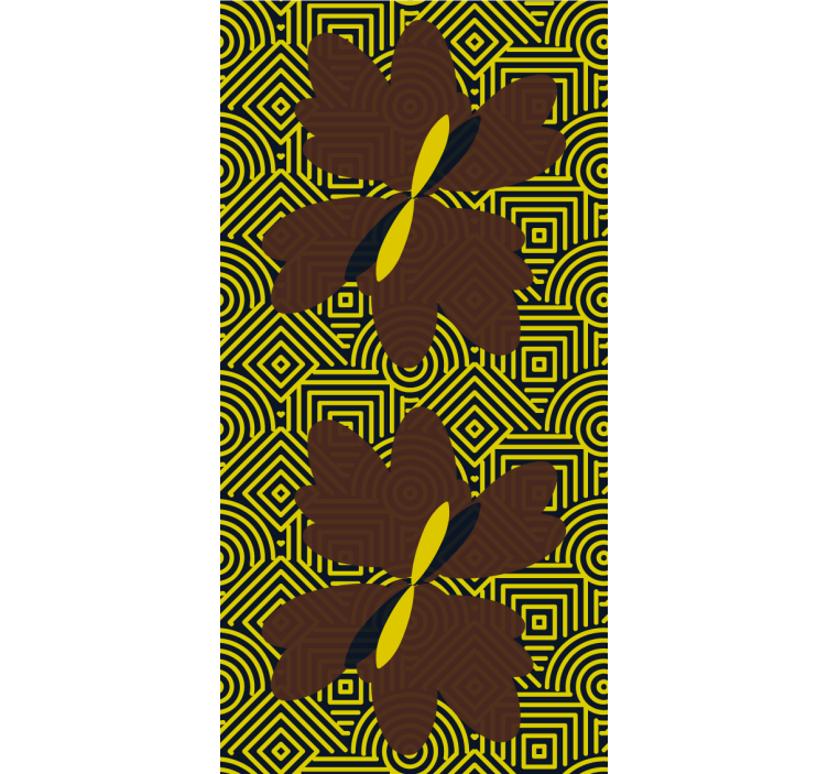 Bedroom wallpaper in african style brown and yellow - TenStickers