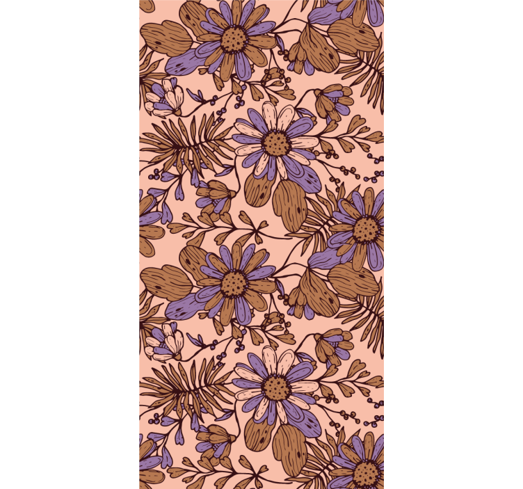 Bedroom wallpaper with african style brown floral design - TenStickers