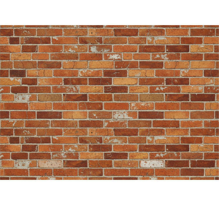 Industrial wallpaper orange brick pattern - TenStickers