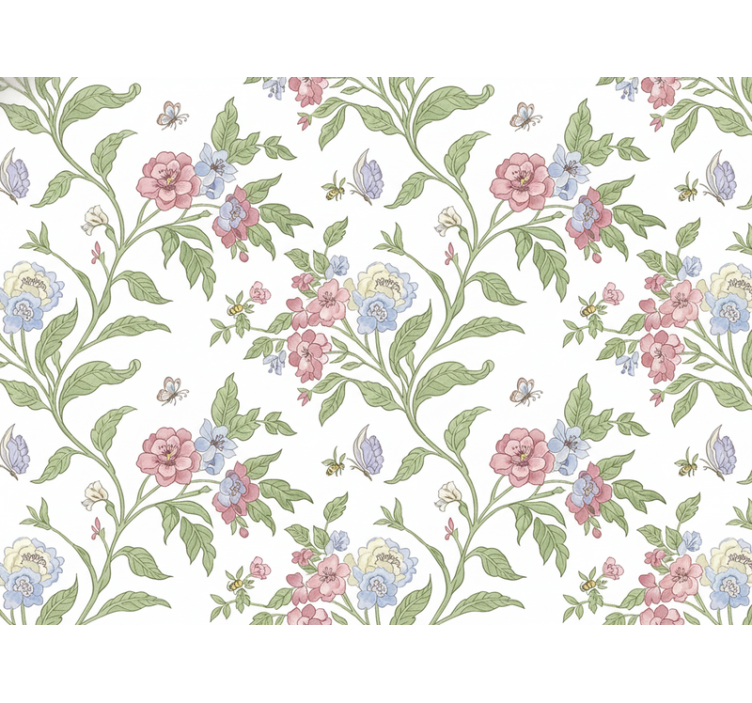 Flower wallpaper light country house decor - TenStickers