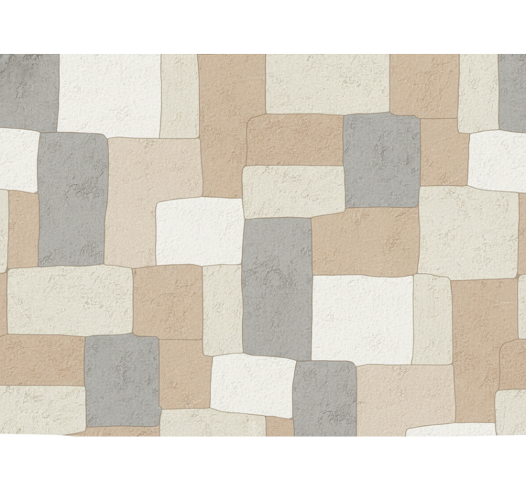 Square wallpaper neutral textured blocks - TenStickers