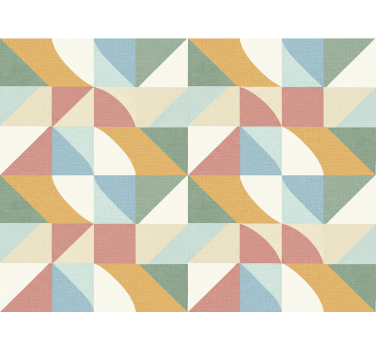Rustic wallpaper with geometric shapes in soft hues - TenStickers