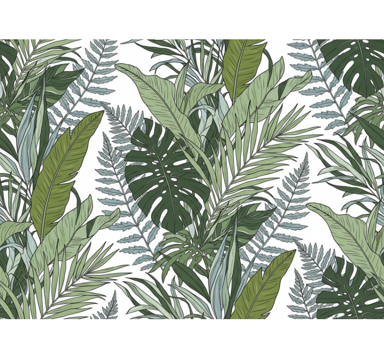 Flower wallpaper exotic leaves symphony - TenStickers