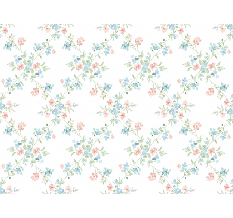 Flower wallpaper small flowers in soft watercolor - TenStickers