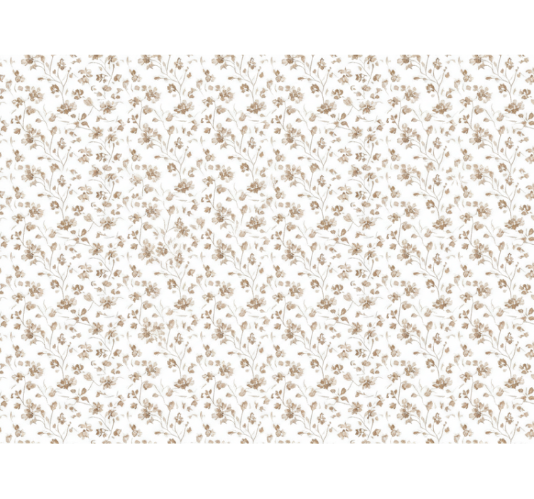 Flower wallpaper small brown watercolor flowers - TenStickers