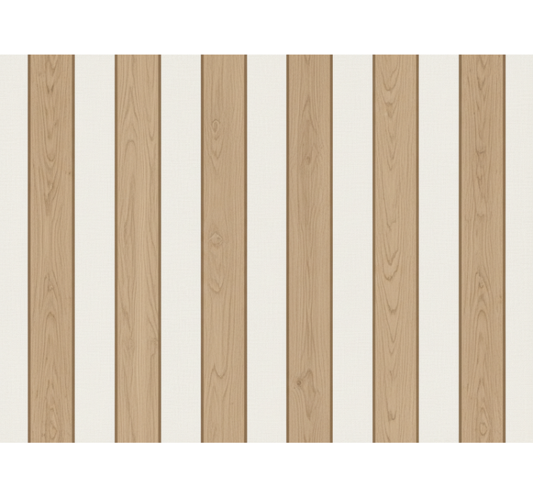Vertical line wallpaper in wood panel design - TenStickers